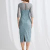 Lotta Sequin Cocktail Midi Gown in Light Blue Mother of the Bride Dress