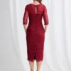 Lotta Sequin Cocktail Midi Gown in Wine Mother of the Bride Dress