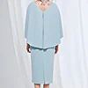 Oriana Midi Modern Asymmetry with Elegant Flow in Light Blue Mother of the Bride Dress