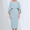 Oriana Midi Modern Asymmetry with Elegant Flow in Light Blue Mother of the Bride Dress