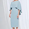 Oriana Midi Modern Asymmetry with Elegant Flow in Light Blue Mother of the Bride Dress