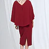 Oriana Midi Modern Asymmetry with Elegant Flow in Wine Mother of the Bride Dress