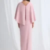 Oriana Pencil Dress Modern with Elegant Flow in Blush Mother of the Groom Dress