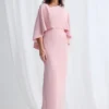 Oriana Pencil Dress Modern with Elegant Flow in Blush Mother of the Groom Dress