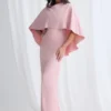 Oriana Pencil Dress Modern with Elegant Flow in Blush Mother of the Groom Dress