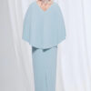 Oriana Pencil Dress Modern with Elegant Flow in Light Blue Mother of the Groom Dress