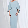 Oriana Pencil Dress Modern with Elegant Flow in Light Blue Mother of the Groom Dress