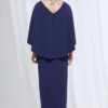 Oriana Pencil Dress Modern with Elegant Flow in Navy Mother of the Groom Dress