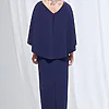 Oriana Pencil Dress Modern with Elegant Flow in Navy Mother of the Groom Dress