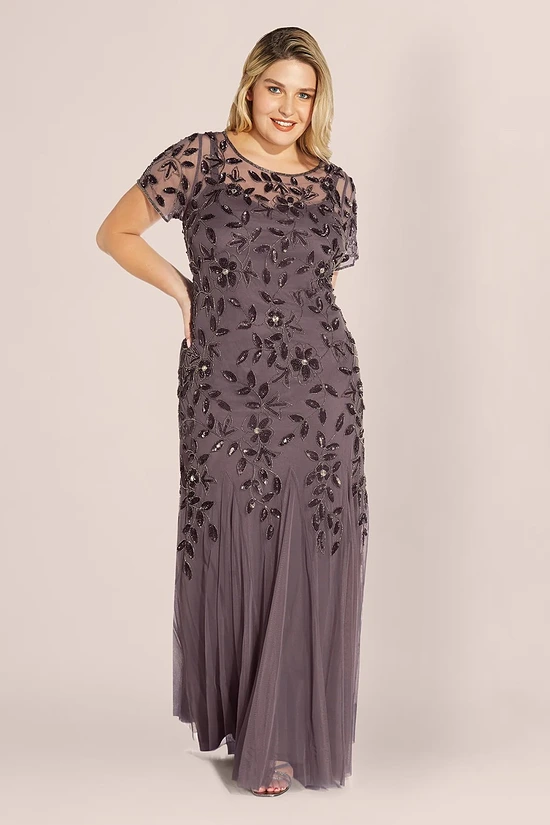 Julia Floral Beaded Gown Adrianna Papell – Moonscape