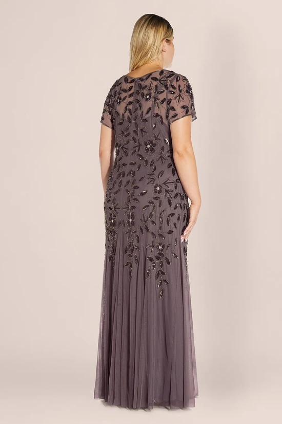 Julia Floral Beaded Gown Adrianna Papell – Moonscape