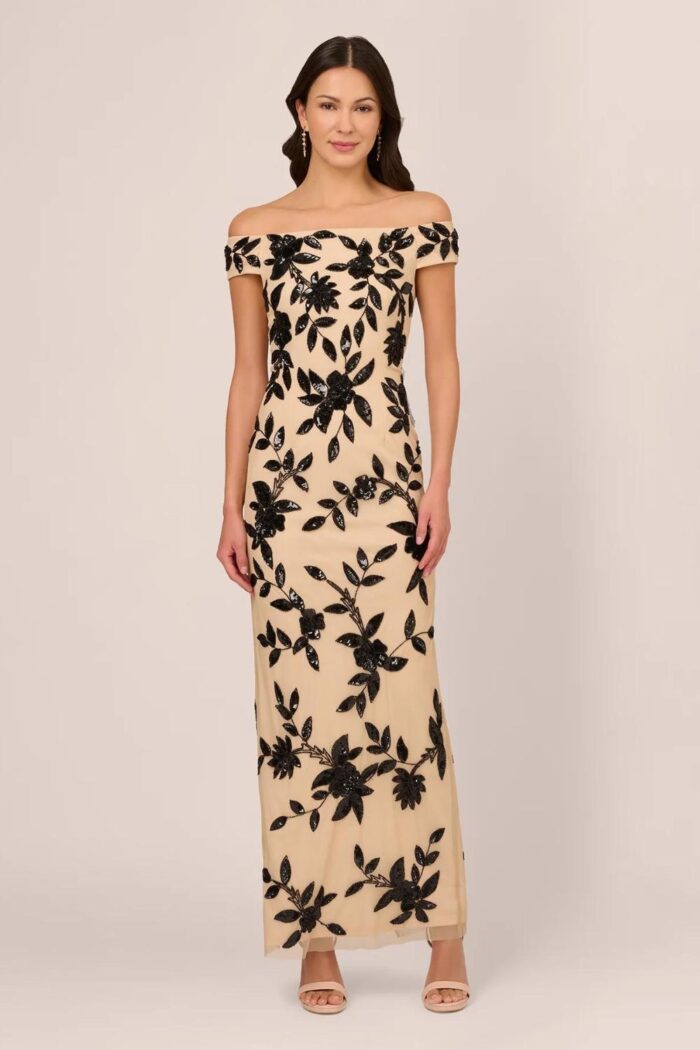 Black Beaded Nude Mother of the Bride Groom Dresses Australia