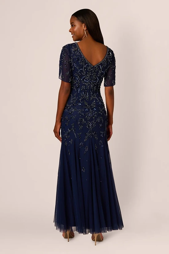 Laurie Mermaid Beaded Navy Mother of the Bride & Groom Dress