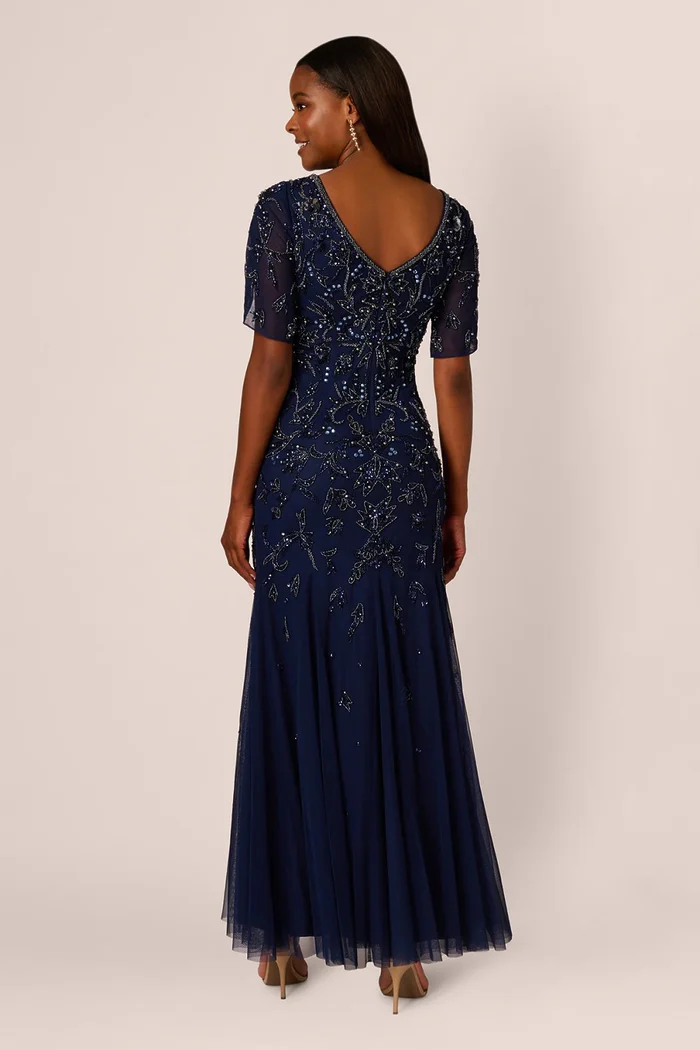 Laurie Mermaid Beaded Navy Mother of the Bride & Groom Dress