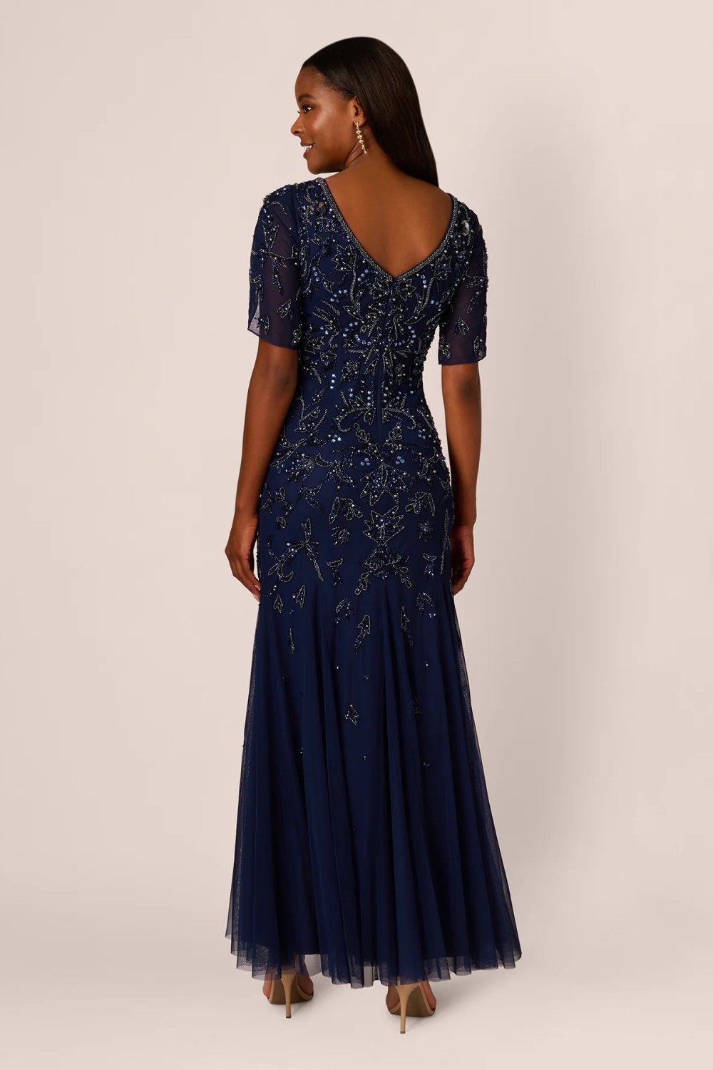 Navy Blue Sequins Mermaid Mother of the Bride Dress