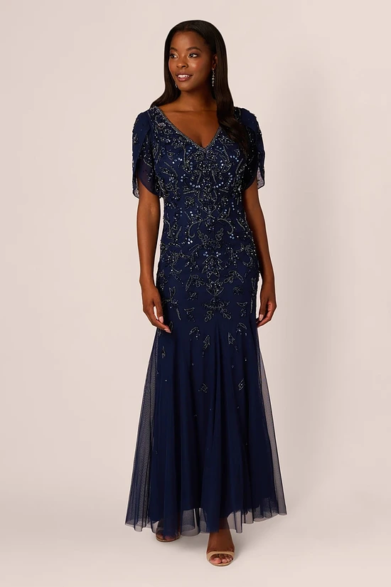 Laurie Mermaid Beaded Navy Mother of the Bride & Groom Dress