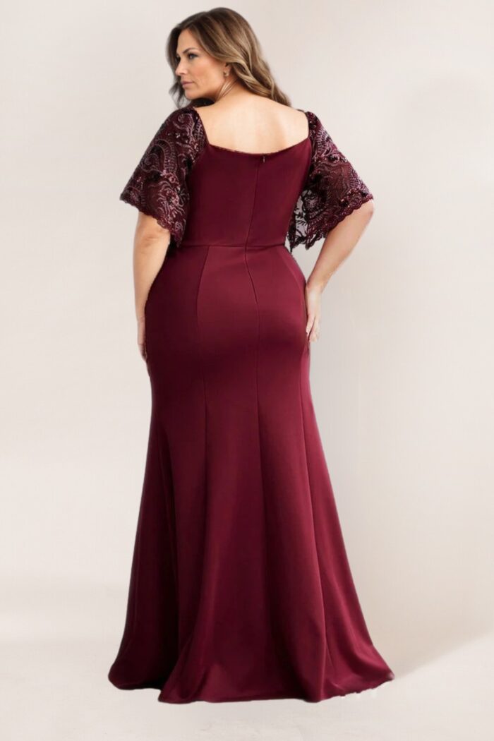 Burgundy Mother of the Groom dress