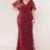 Burgundy Wine Mother of the Bride dress
