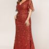 Rust Mother of the Bride dress