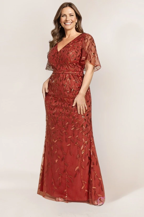 Rust Mother of the Bride dress