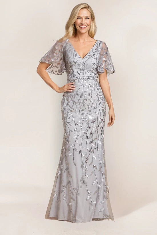 Silver Mother of the Bride dress