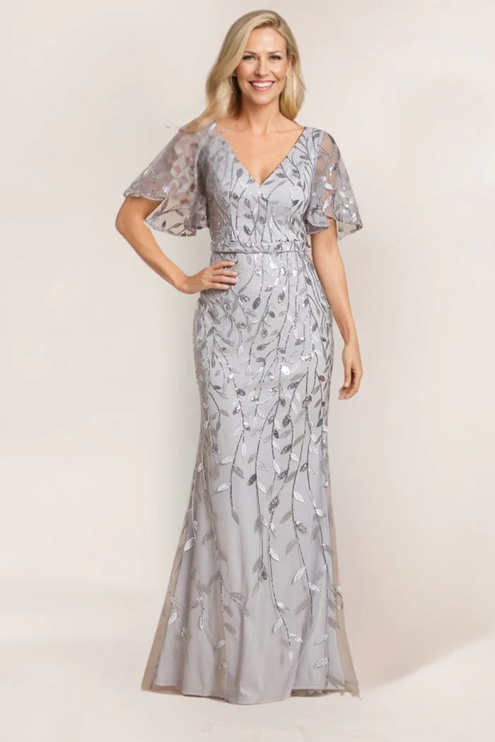 Silver Mother of the Bride dress