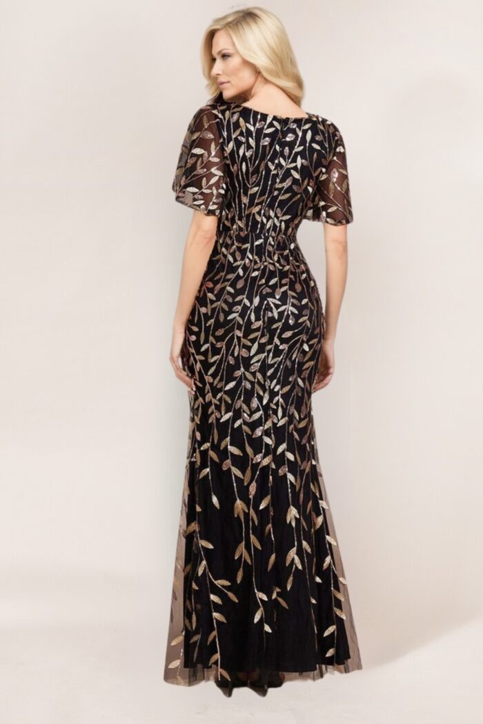 Black and Gold Mother of the Groom dress