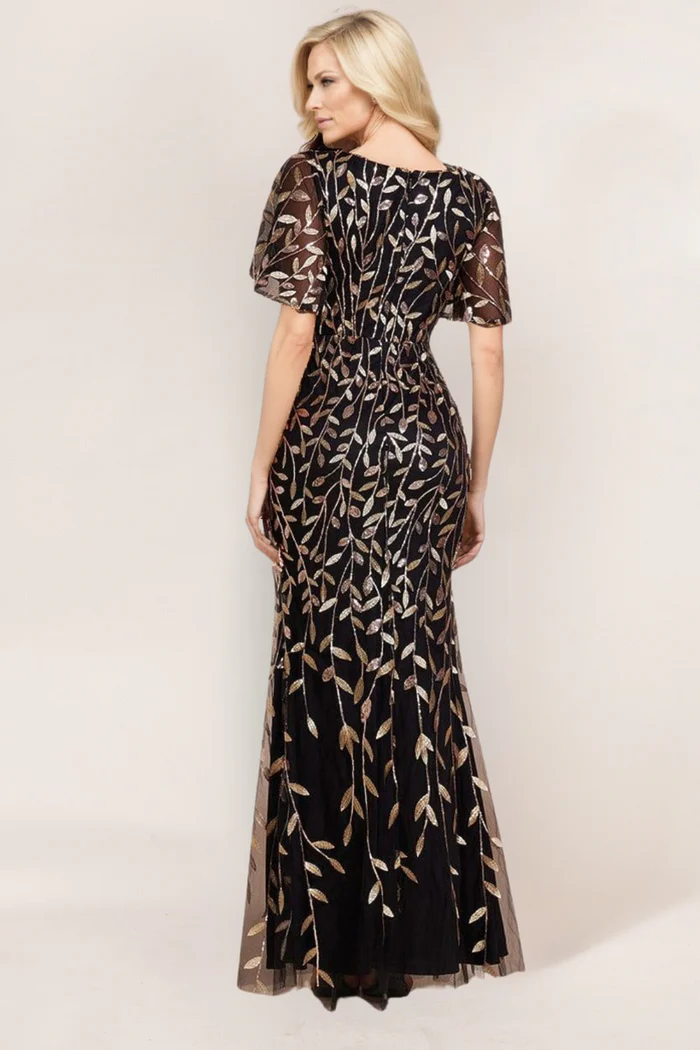 Black and Gold Mother of the Groom dress