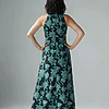 Floral Jacquard Shawl Collar Gown In Navy Multi by Adrianna Papell