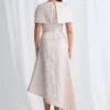 Arita Blush Dress Metallic Draping with Elegant Structure