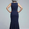 Bead Accent Crepe Halter Gown in Midnight by Adrianna Papell