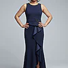 Bead Accent Crepe Halter Gown in Midnight by Adrianna Papell