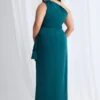 Brionie One Shoulder Elegant Dress in Teal Mother of the Bride Dress