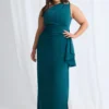 Brionie One Shoulder Elegant Dress in Teal Mother of the Bride Dress