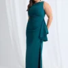Brionie One Shoulder Elegant Dress in Teal Mother of the Bride Dress