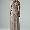 Cap Sleeve Beaded Sequin Marble Floral Gown by Adrianna Papell