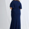 Catherine Flutter Sleeve Gown in Navy Mother of the Bride Dress