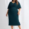 Catherine Mid Length Gown in Teal Mother of the Bride Dress