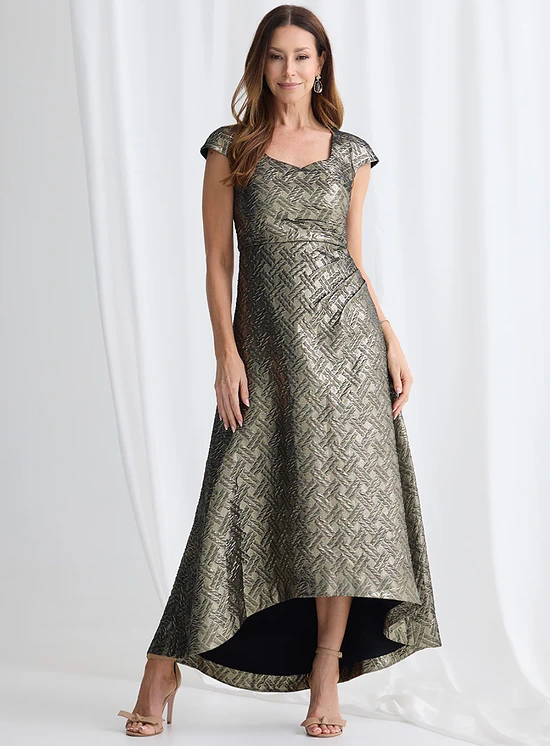 Charlotta Gold Hi-Lo Maxi by Trellis Lane