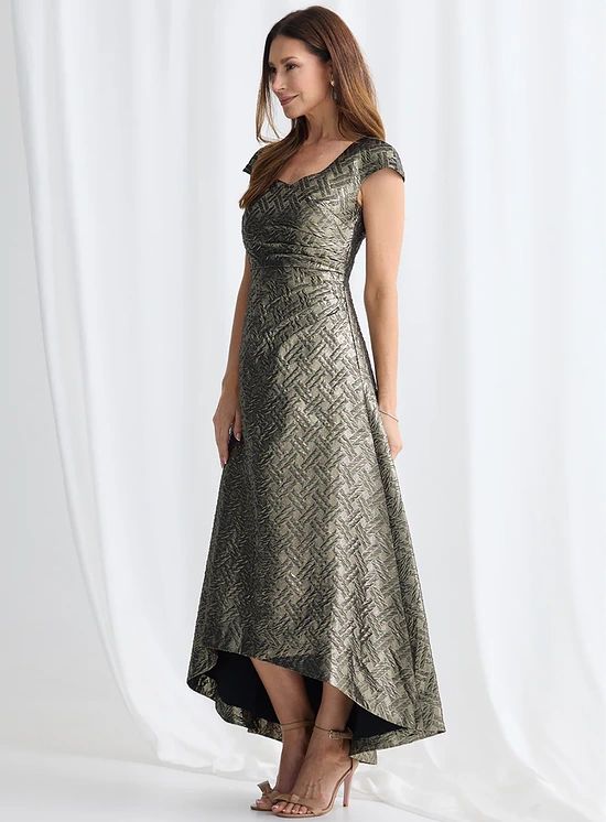 Charlotta Gold Hi-Lo Maxi by Trellis Lane