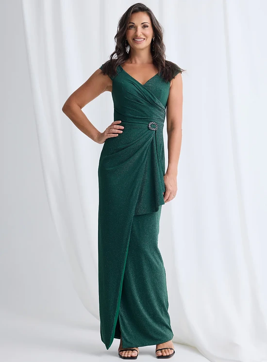 Connie Gown Classic Glamour with Elegant Movement in Emerald Mother of the Bride Dress