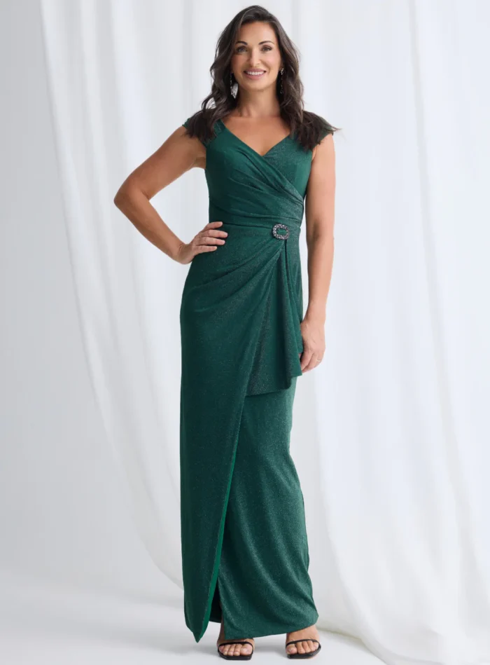 Connie Gown Classic Glamour with Elegant Movement in Emerald Mother of the Bride Dress