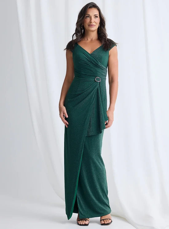 Connie Gown Classic Glamour with Elegant Movement in Emerald Mother of the Bride Dress