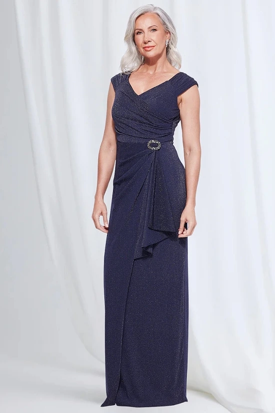 Connie Gown Classic Glamour with Elegant Movement in Navy Mother of the Bride Dress