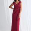 Connie Gown Classic Glamour with Elegant Movement in Wine Mother of the Bride Dress