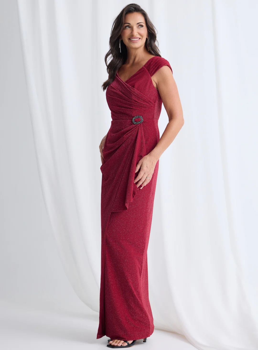 Connie Wine Gown Classic Glamour with Elegant Movement by Trellis Lane