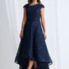 Cora Asymmetric Dress Subtle Sparkle in Navy Mother of the Bride Dress