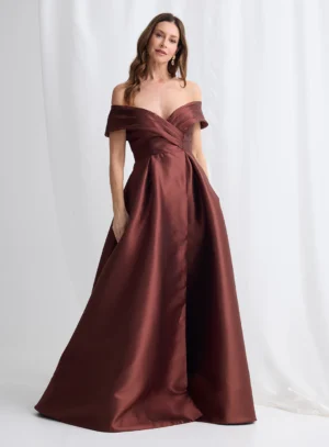 chocolate brown mother of the groom dresses Mustard Seed Valentina Latte Brown Puff Sleeve Mini Dress - Size M