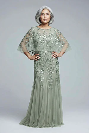 princess polly baby blue dress Adrianna Papell 40479 Back Slit Off-The-Shoulder Beaded Dress main image 0