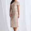 Jazz Sequin Midi Dress Polished Shimmer with Effortless Comfort in Champagne Mother of the Bride Dress